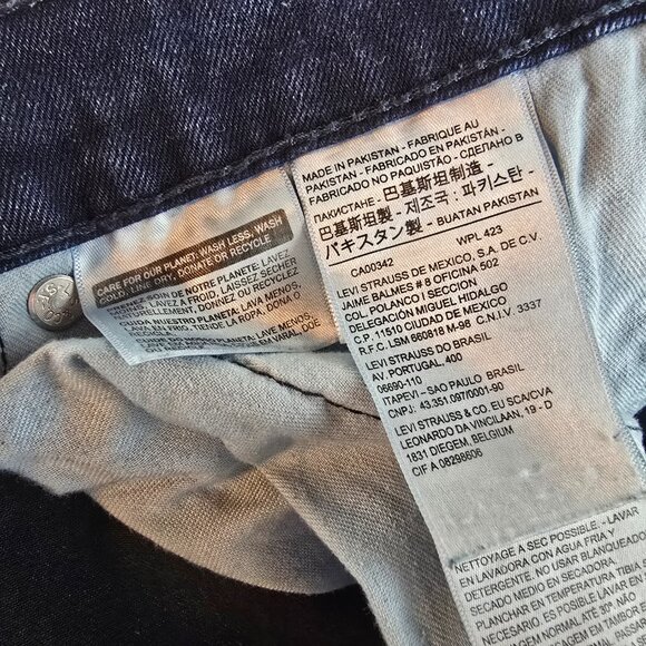 Levi's 550 Jeans Mens 42x32 Blue Denim Relaxed Fit Comfort Dark Wash Stretch A24 - Picture 8 of 11